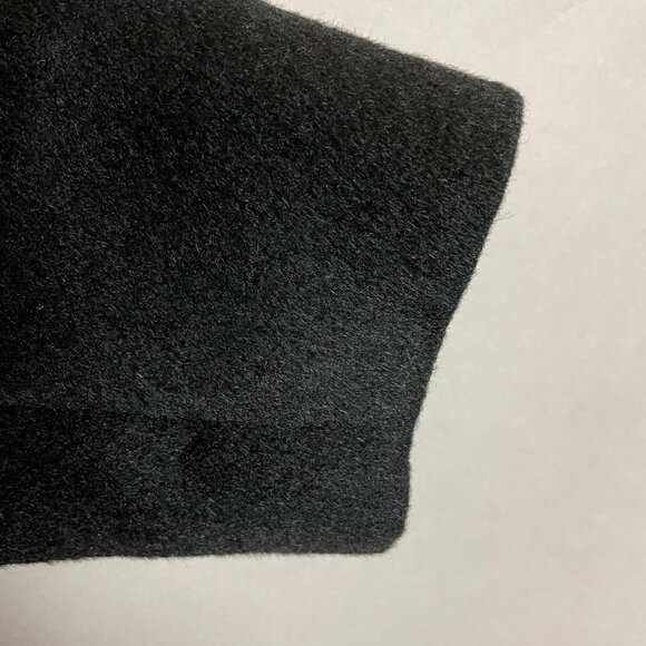 Vintage 50s 60s Wool Coat Fur Collar Black Women Union Made‎ Overcoat Retro - Picture 12 of 16